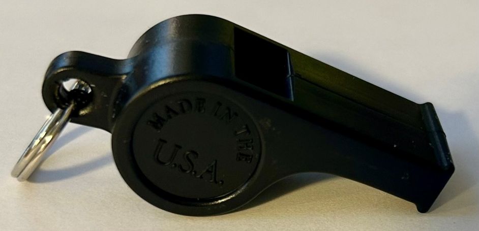 Whistle, Black Plastic